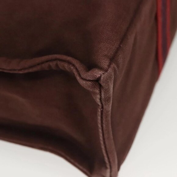 HERMES Fourre Tout MM Hand Bag Canvas Brown Auth 135190 - Picture 4 of 16